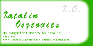 katalin osztovits business card